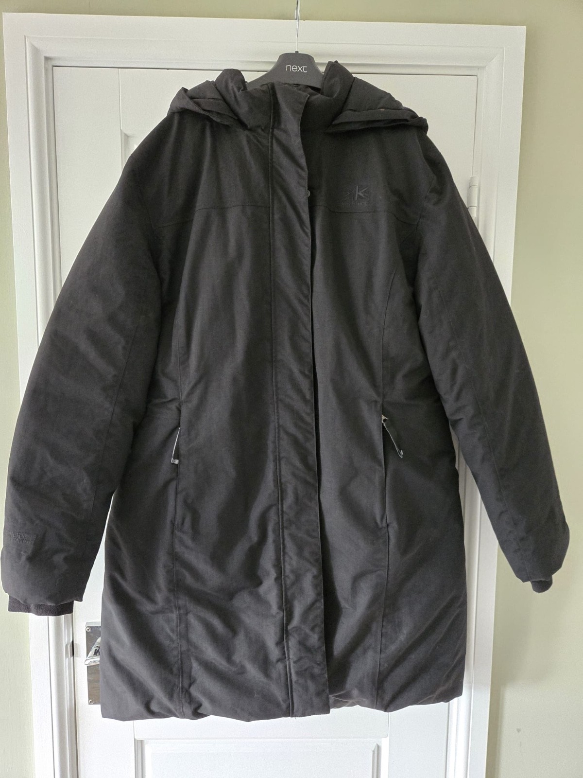 Karrimor Black ‘KS-650+ Weathertite Xtreme’ Feather and Down Coat, Size 18