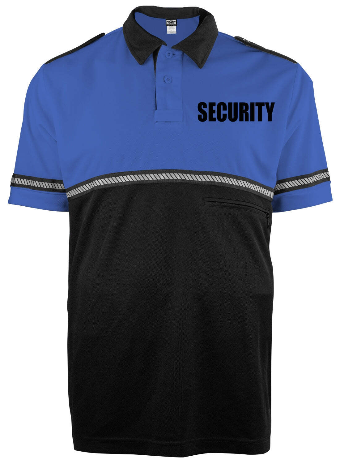 First Class Two Tone Security Bike Patrol Shirt with Zipper Pocket and Hash Stri