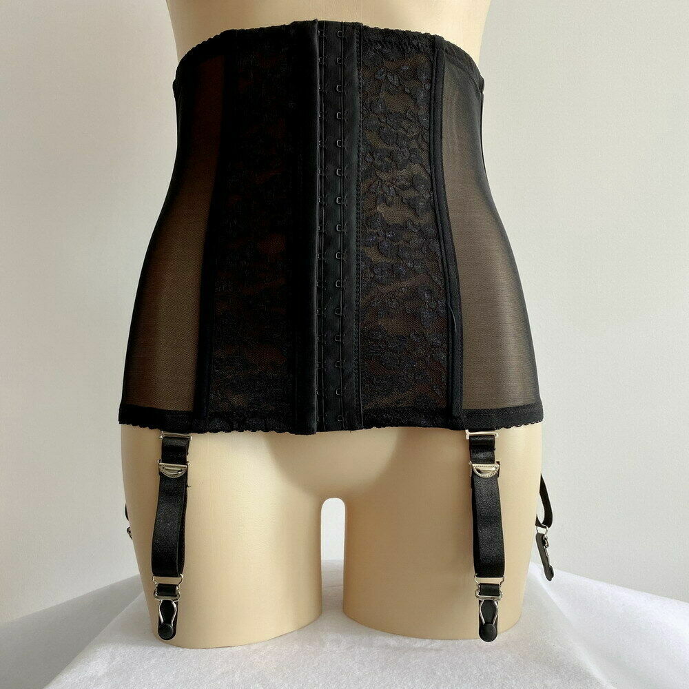 Sexy Lace Waist Cincher Corset Shaper Removable Garter Belt 6 Straps Metal Clip