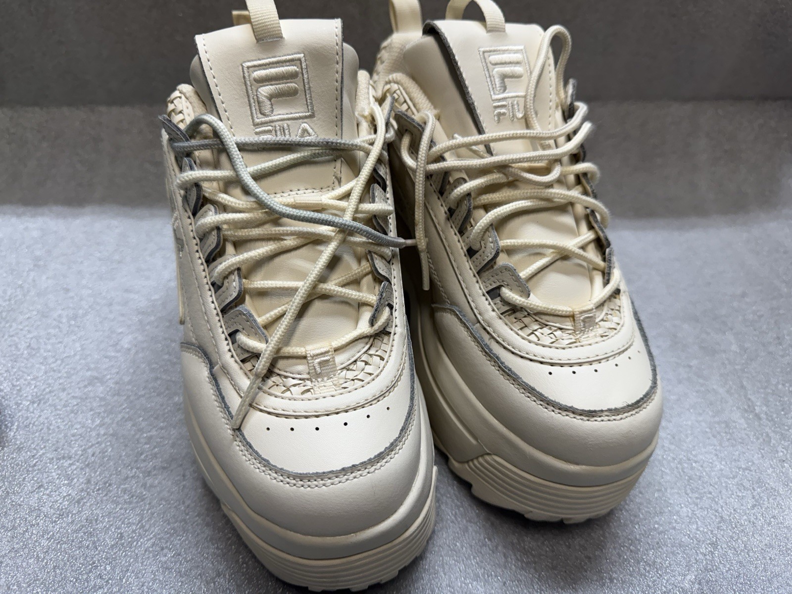 Fila Disruptor II Platform Wedge White Size 8 UK6.5 Women’s, Pre-Owned
