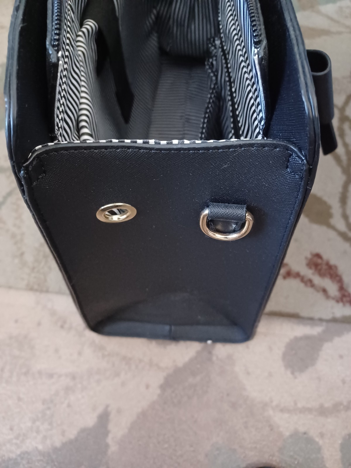 Ecosusi Black Leather Shoulder Bag With Bow Accent Ecosusi
