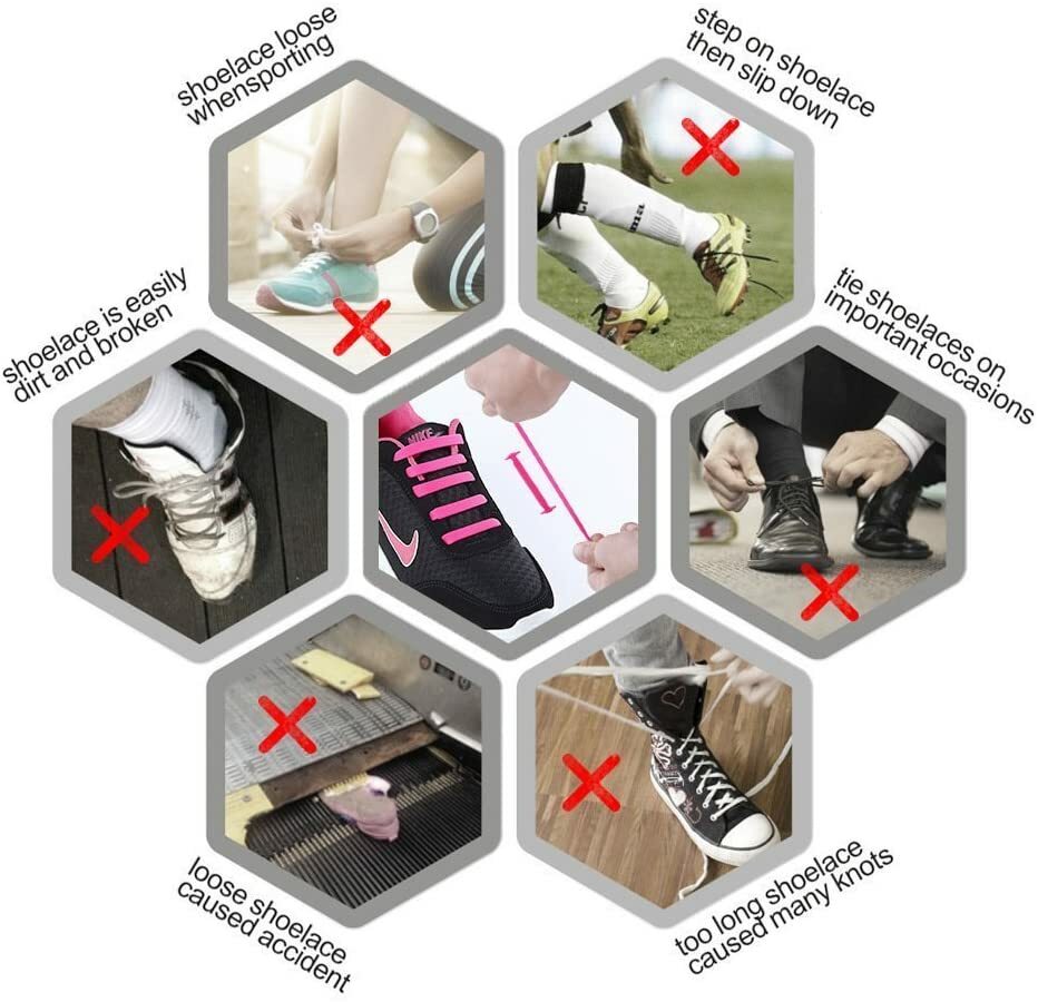 16-Pcs Elastic Silicone Shoe Laces Lazy No Tie Shoelaces For Men Women Child USA