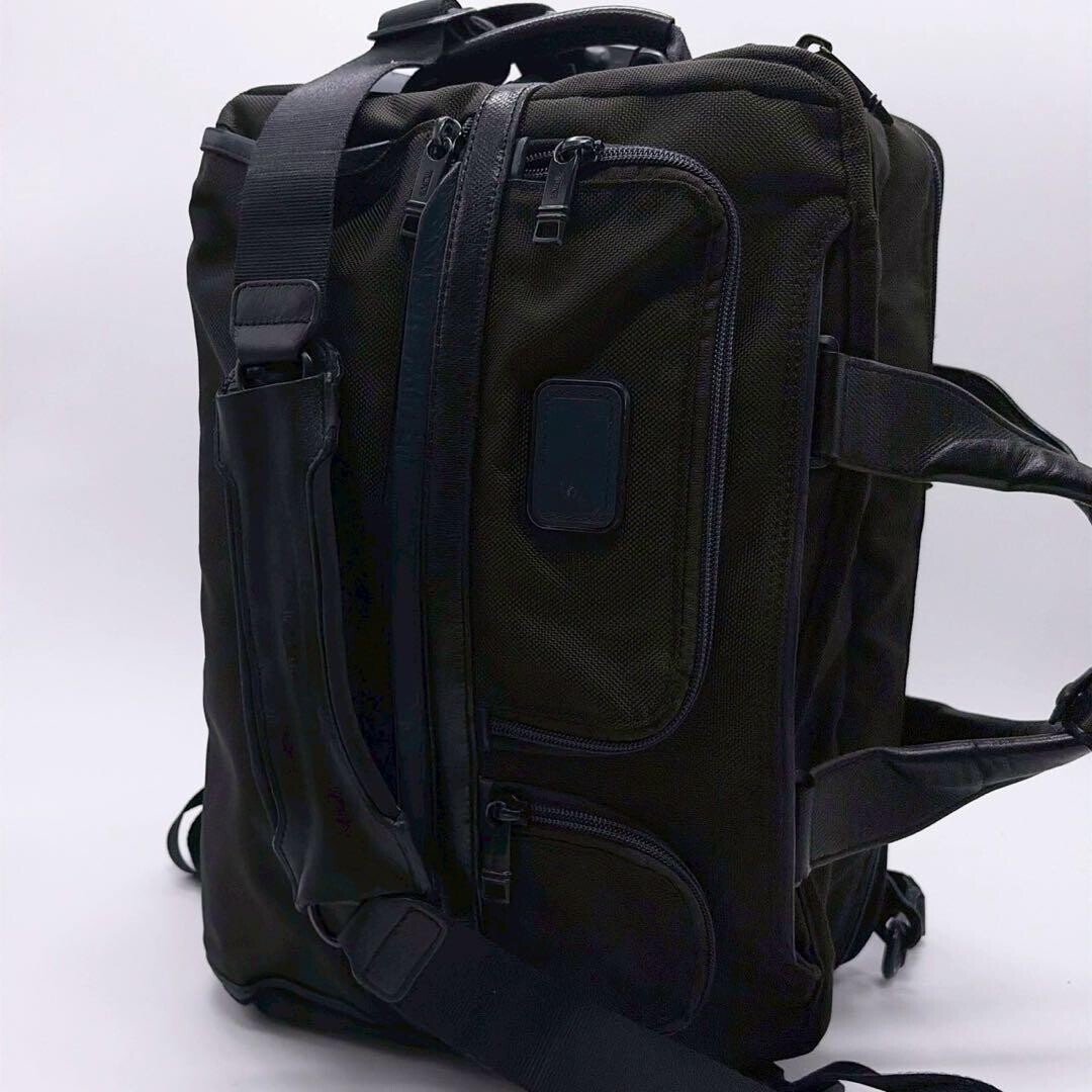 TUMI Alpha 3 3 Way Briefcase Backpack Black Navy PC Business Bag Authentic