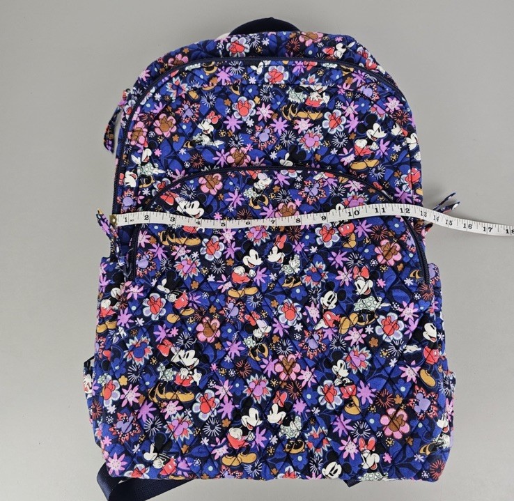 Vera Bradley Disney Mickey & Minnie Floral Blue Essentials Large Backpack NWT