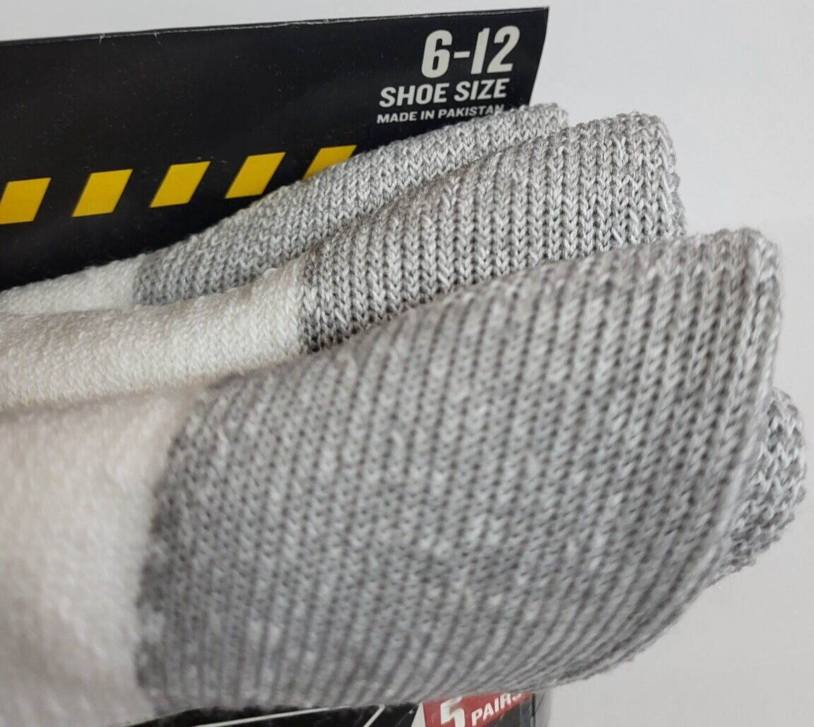 Dickies 6 Pack Dri-Tech Crew Performance Work Sock ~4 White & 2 Black~ Size 6-12