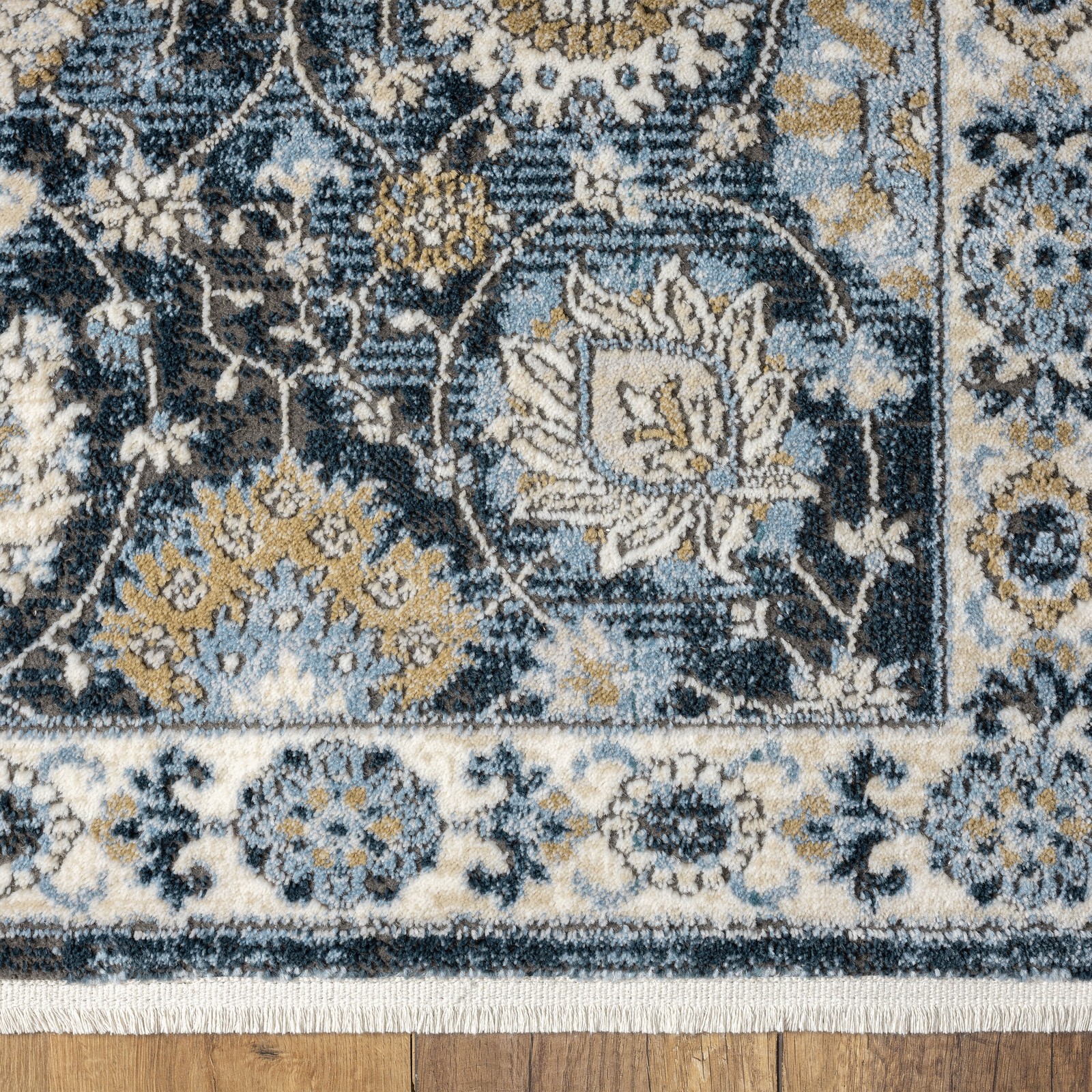 allen + roth Blue Garden 8 x 10 (ft) Loomed Polypropylene Blue Rectangular|16931