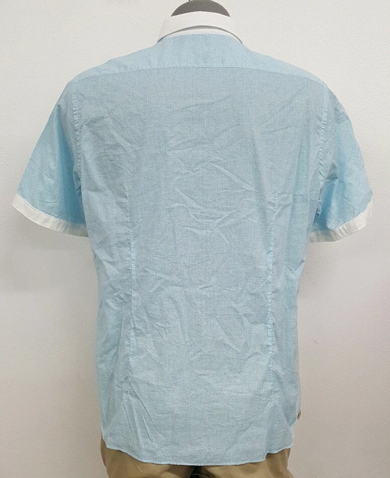 Hugo Boss Black Label Light Blue Geo Check S/S Men’s Shirt NWT $135 Choose Size