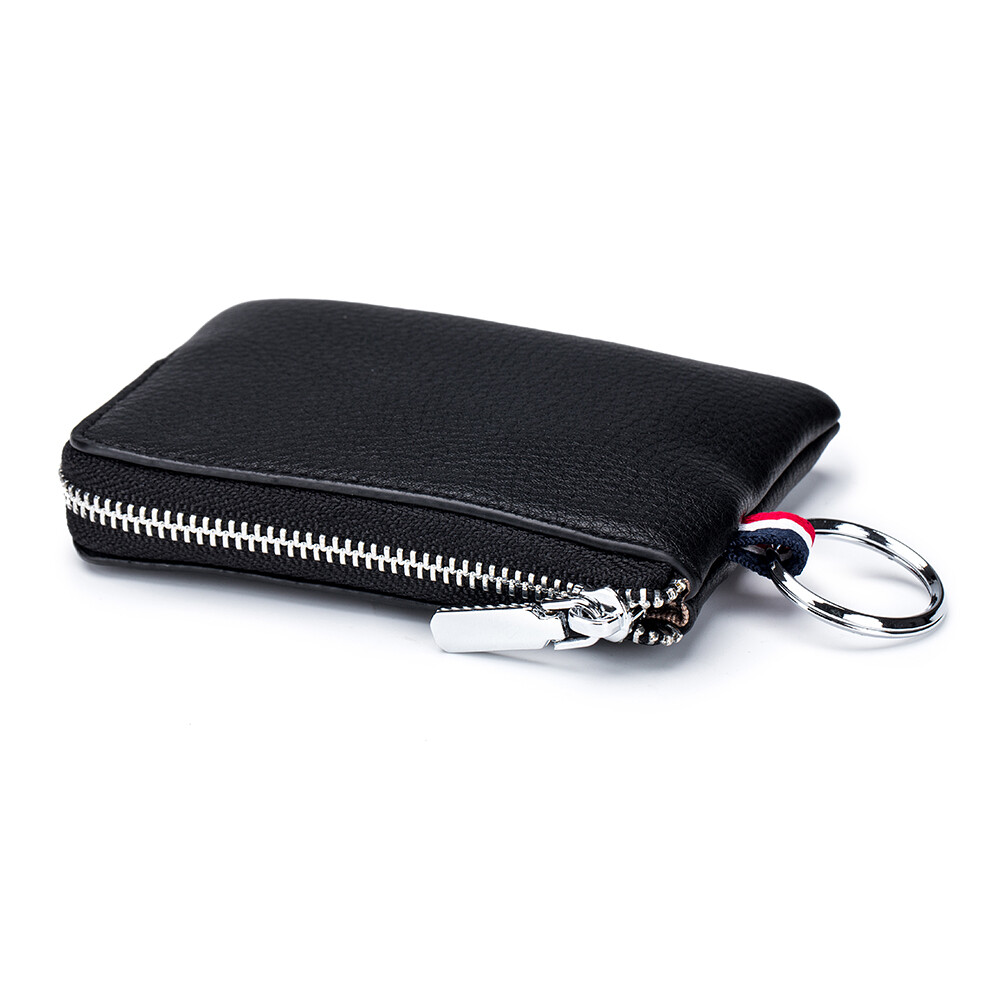 Leather Coin Purse Wallet Mini Keyrings Change Pouch Card Holder for Men Womens