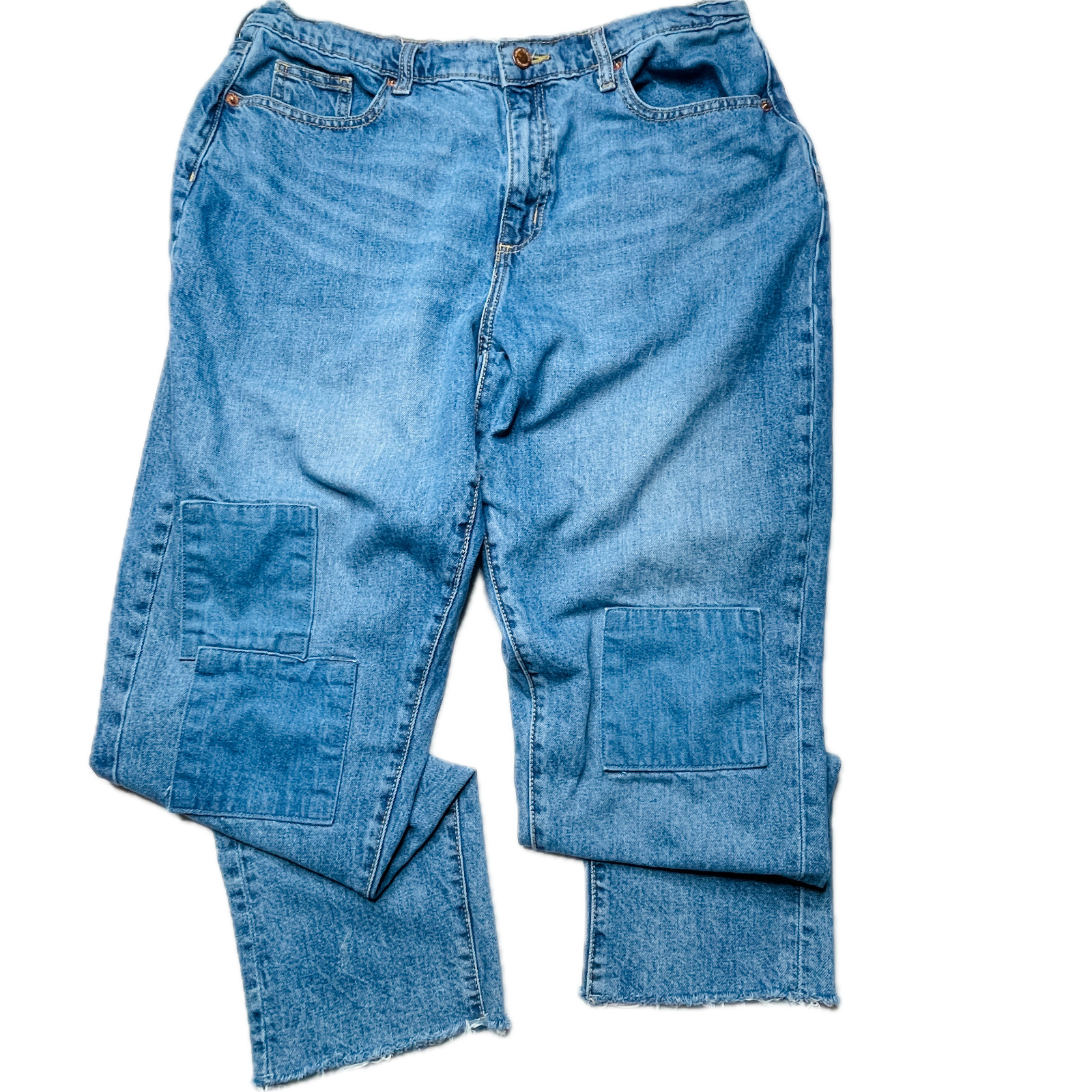 Universal Thread Women’s 12/31 R Boyfriend Patch Detail Raw Hem Jeans 31×29