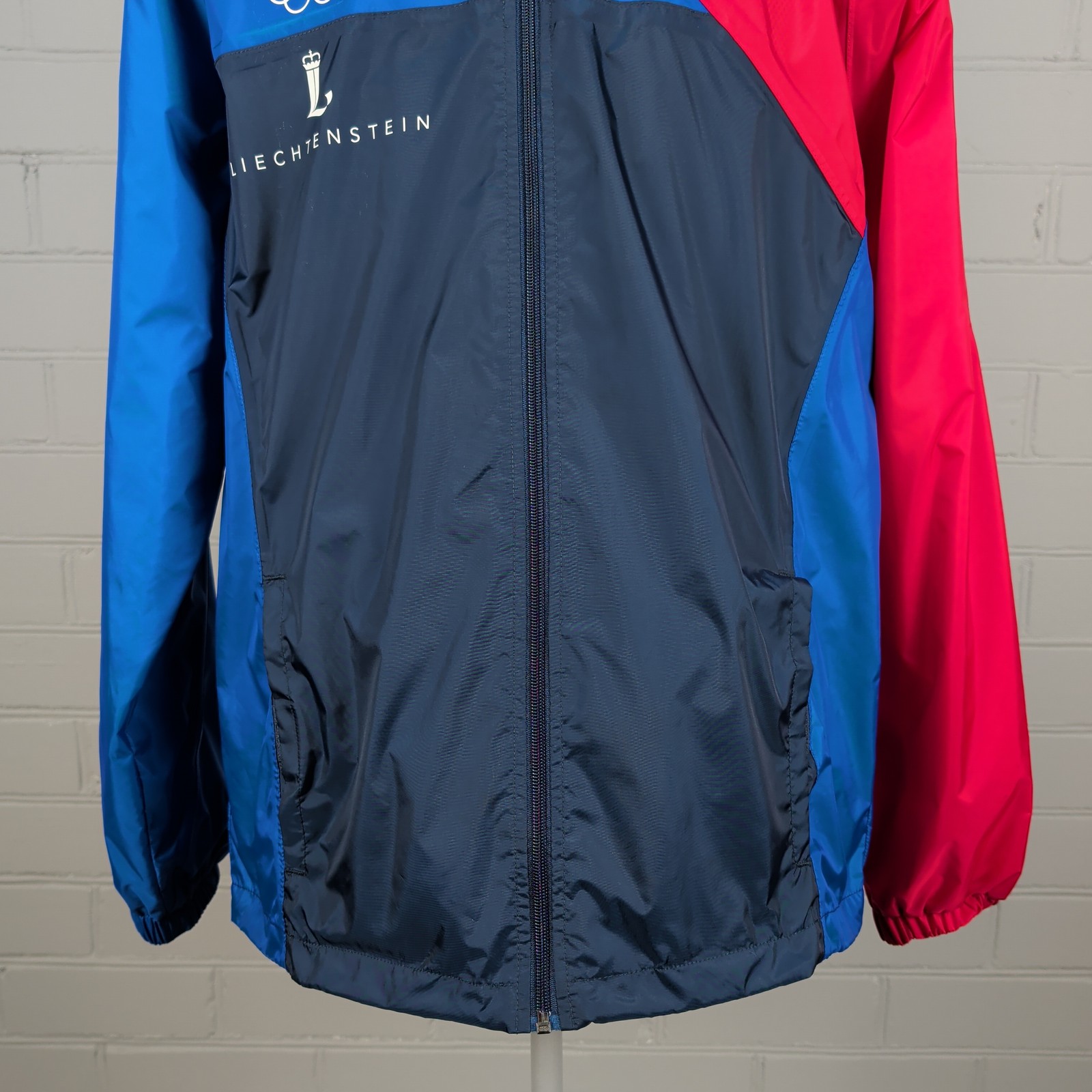 Erima Liechtenstein Olympic Lightweight Raincoat Jacket Blue Red Men Large 42 in