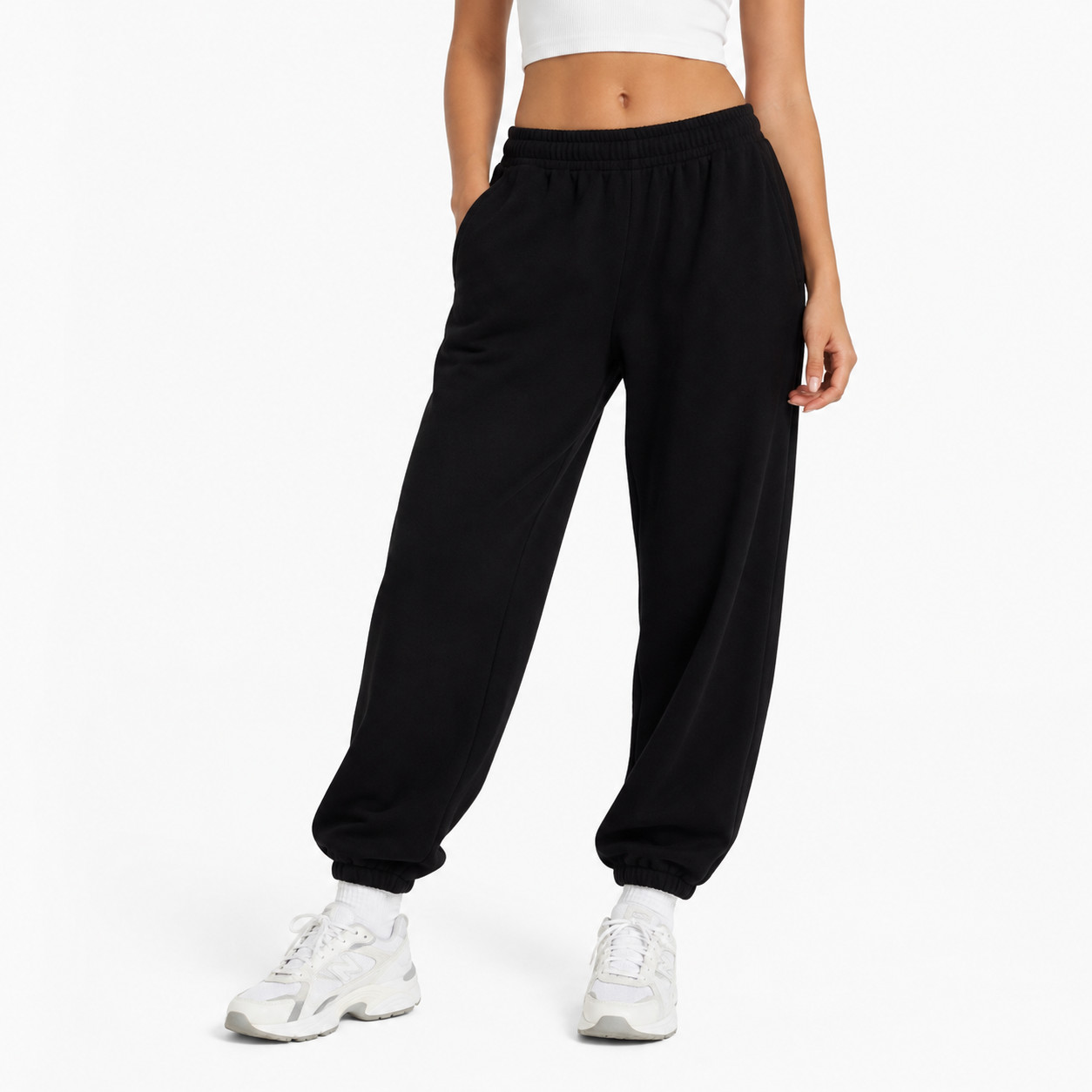 Pact Sweatpants Womens L Black Organic Cotton Elastic Waist Minimalist Lounge