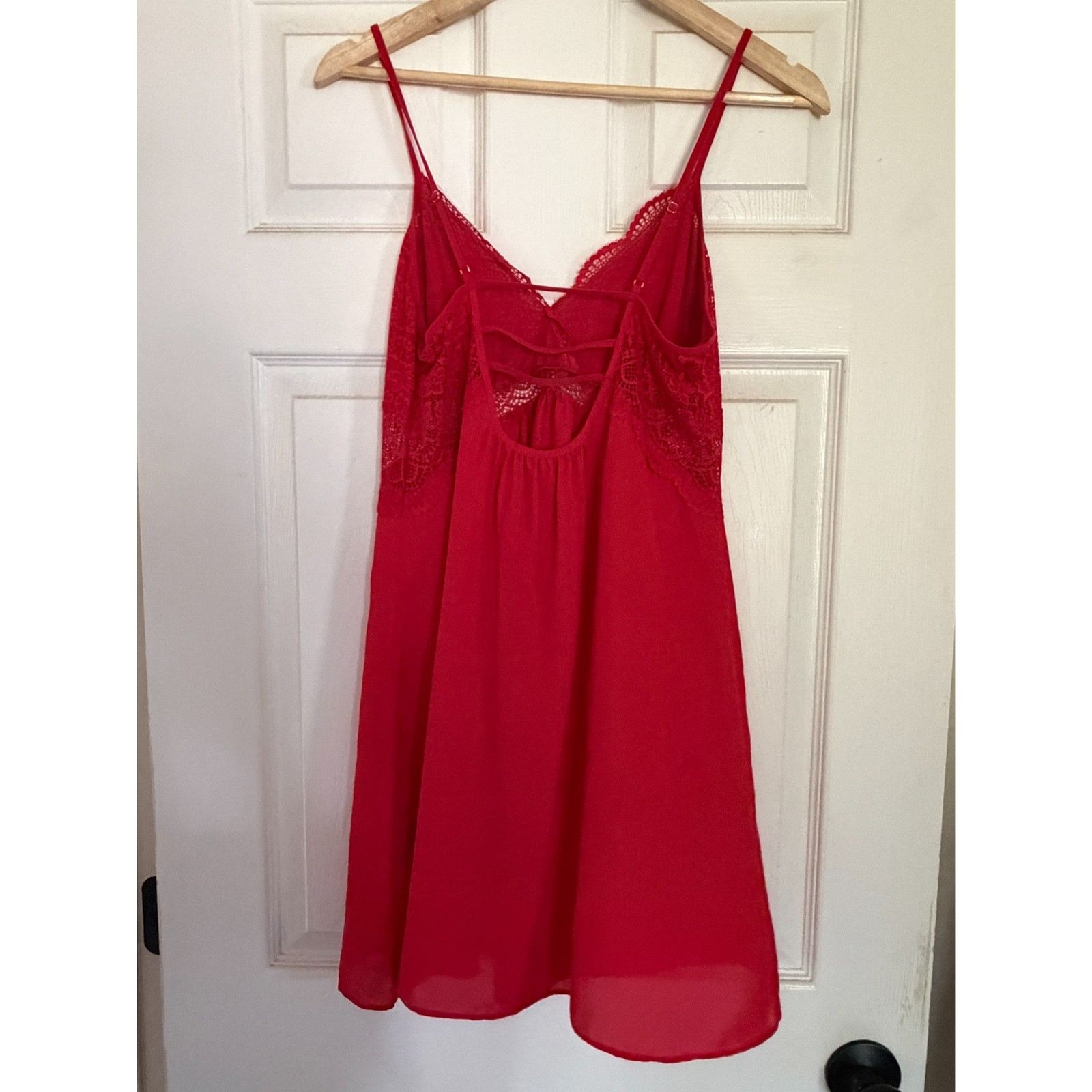 INC International Concepts Intimates Red Lace Lingerie Tank Dress