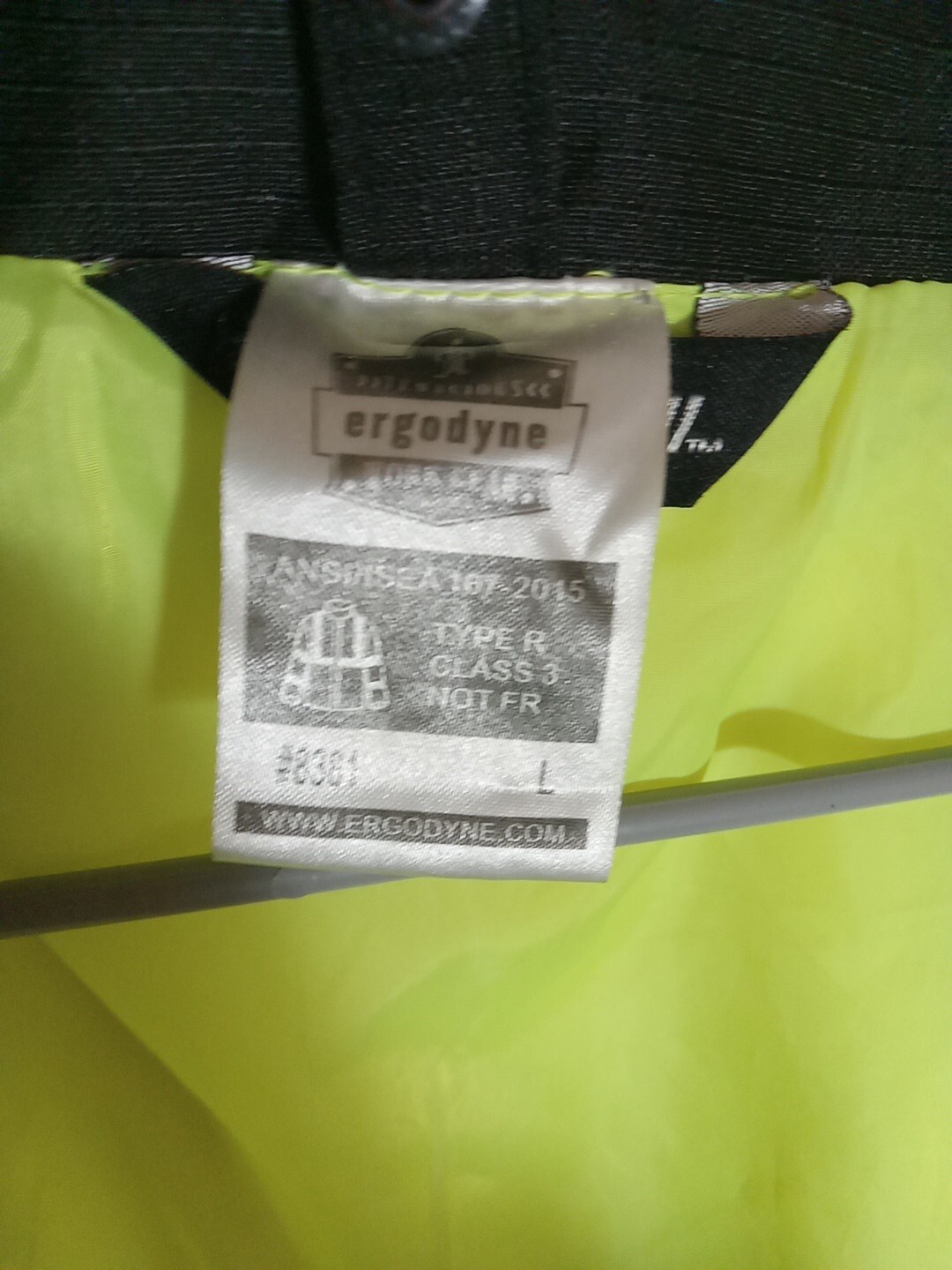 Ergodyne HI VISIBILITY REFLECTIVE ROAD WORK SAFETY JACKET Sz L MISSING LINER