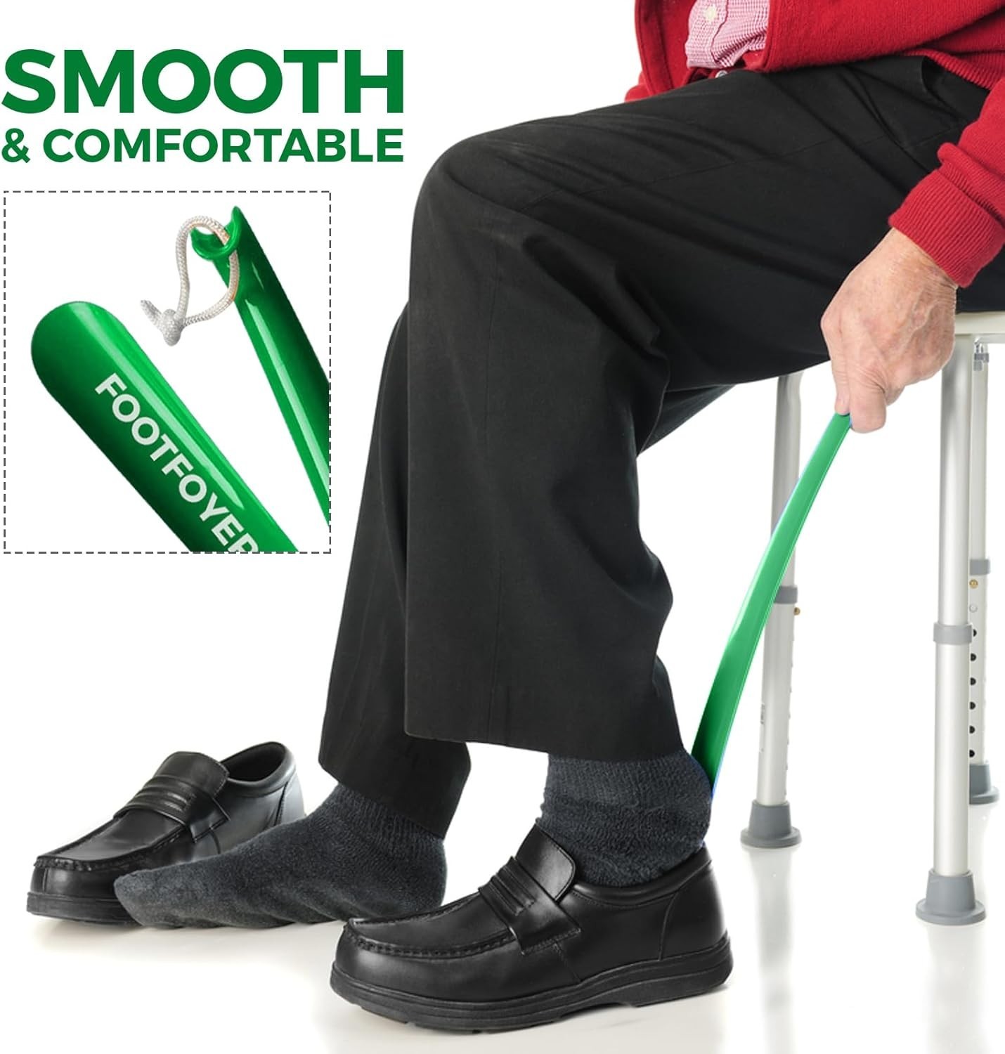 Comfortable 17-Inch Long Shoehorn with Ergonomic Handle for Effortless Wear