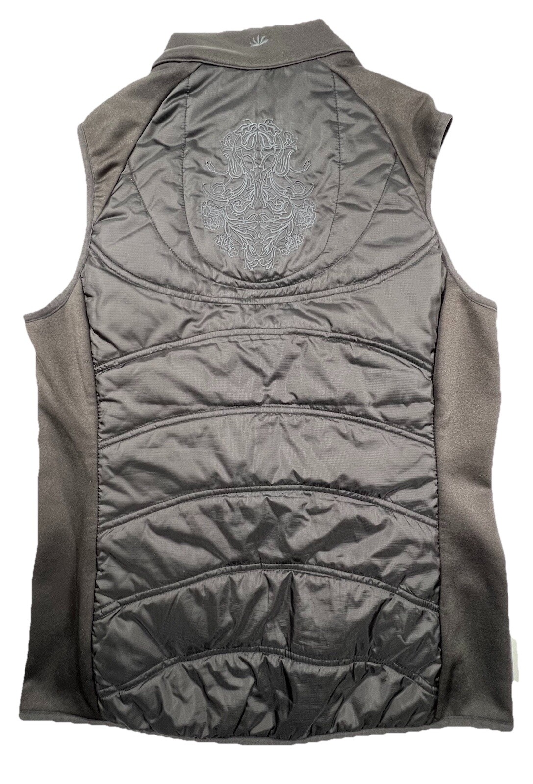 ATHLETA Womens M Flashback Quilted Puffer Vest Ombre Outdoor Hiking Zip Up