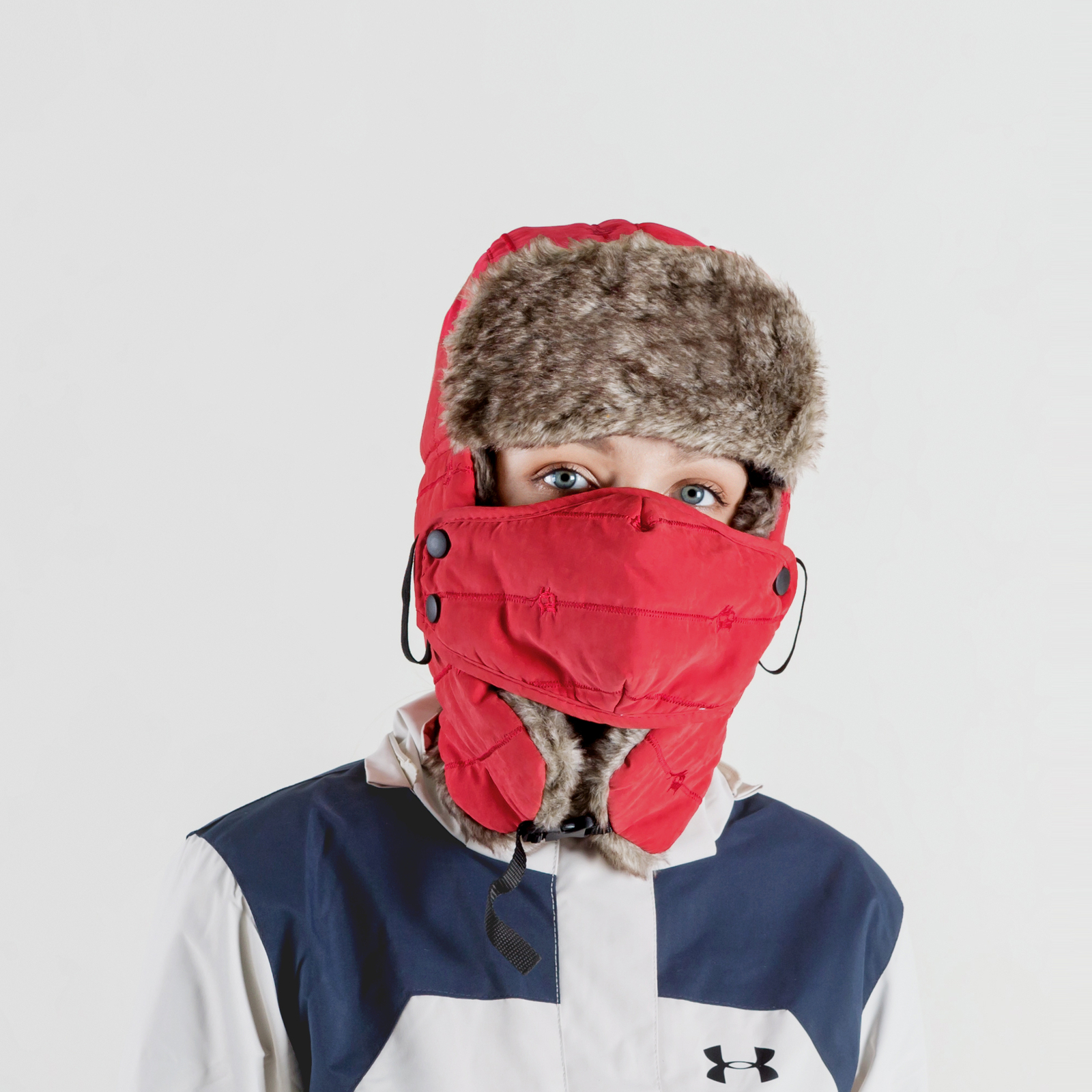 Winter Ear Flap Thermal Hat Fur Warm Snow Ski Cap Hat Face Mask for Cold Weather