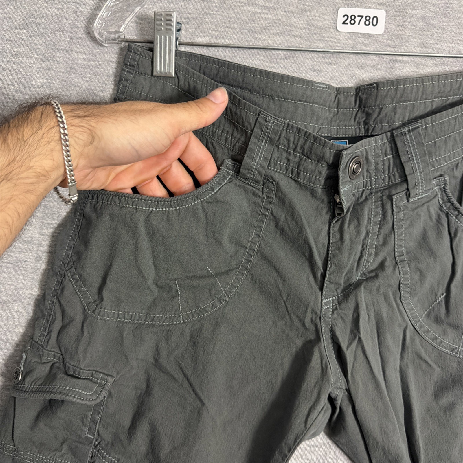 Kuhl Women’s Size 4 Gray Cotton Blend Kontra Roll Up Capri Cargo Pants