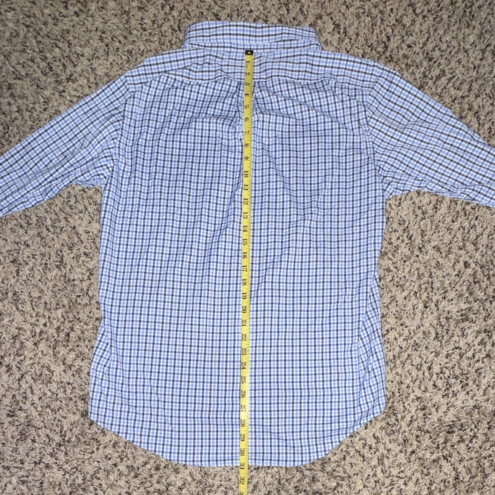 Ralph Lauren Performance Classic Fit Dress Shirt 16-16.5 32/33 Blue Check