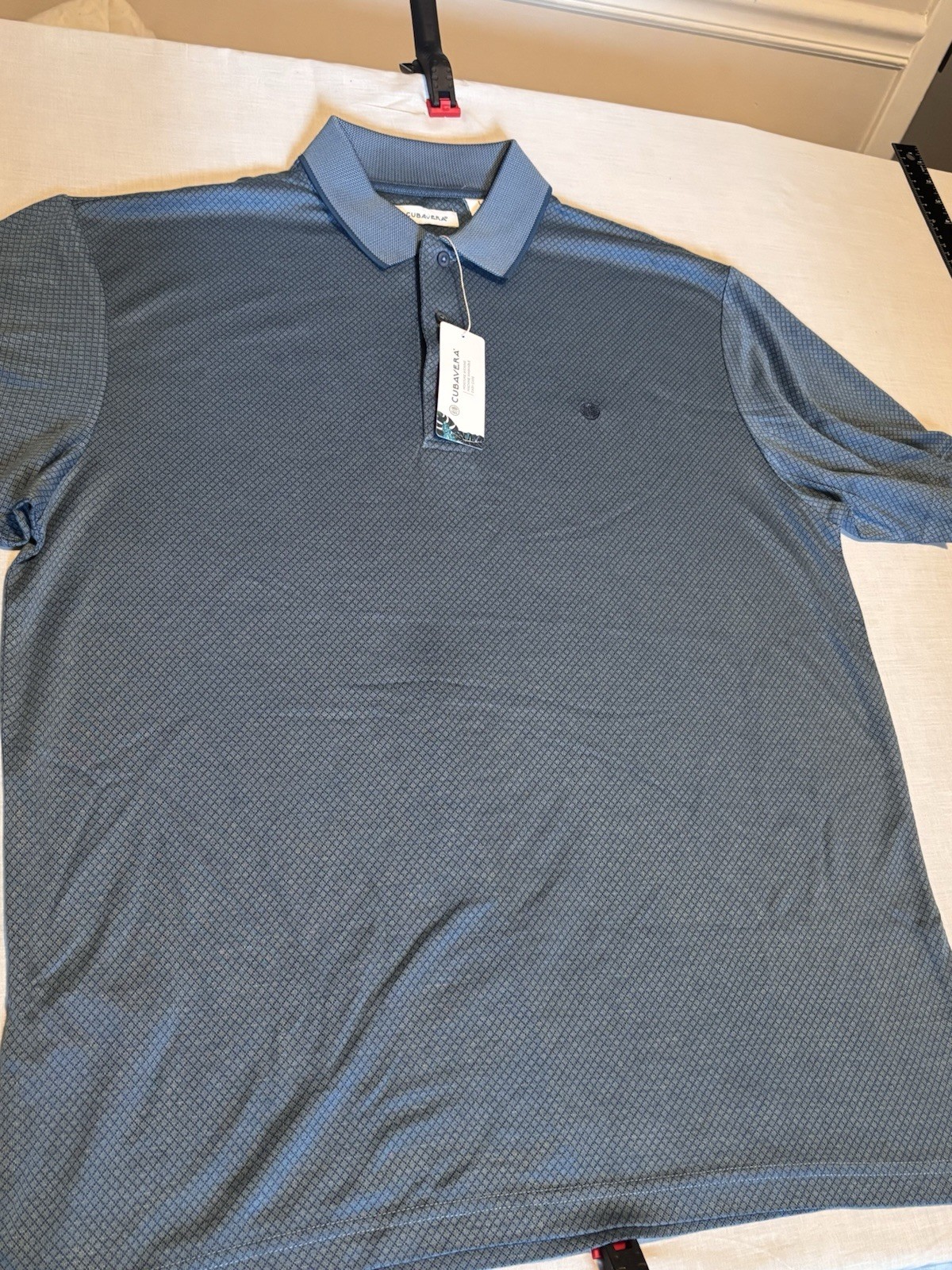 Cubavera Men’s Blue Short Sleeve Size Large Collard Shirt New With Tags