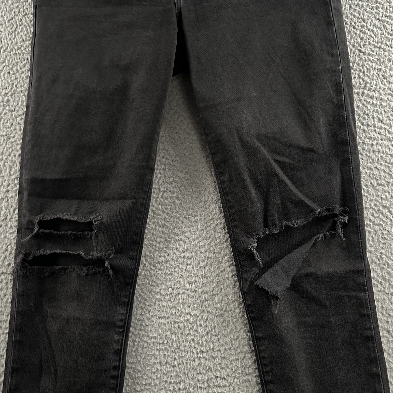 J Brand Womens Jeans Black Size 30 Mid Rise Crop Skinny Distressed Cotton Blend