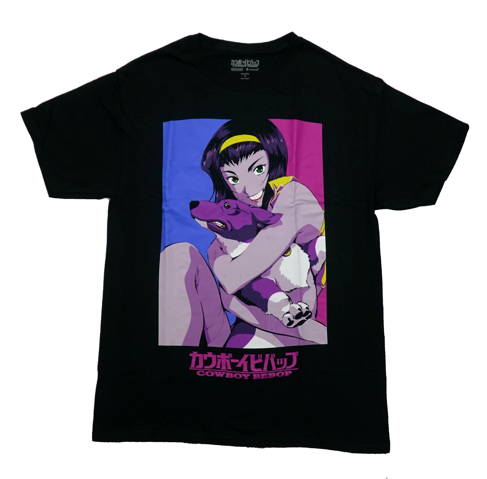 Cowboy Bebop New Adult T-Shirt – Faye Valentine Hugging Ein All Purple