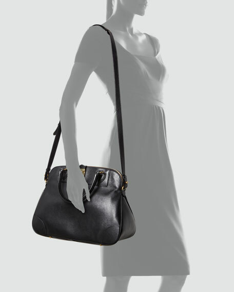 Marc Jacobs Satchel Crossbody Top Handle Whitney 80912 Black Brass Zip Push-Lock