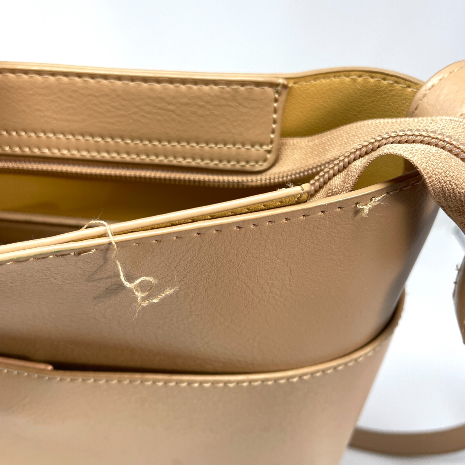 Pixie Mood Mag 10.25 x 11 Vegan Leather Crossbody Bag, Sand Color (flaws)
