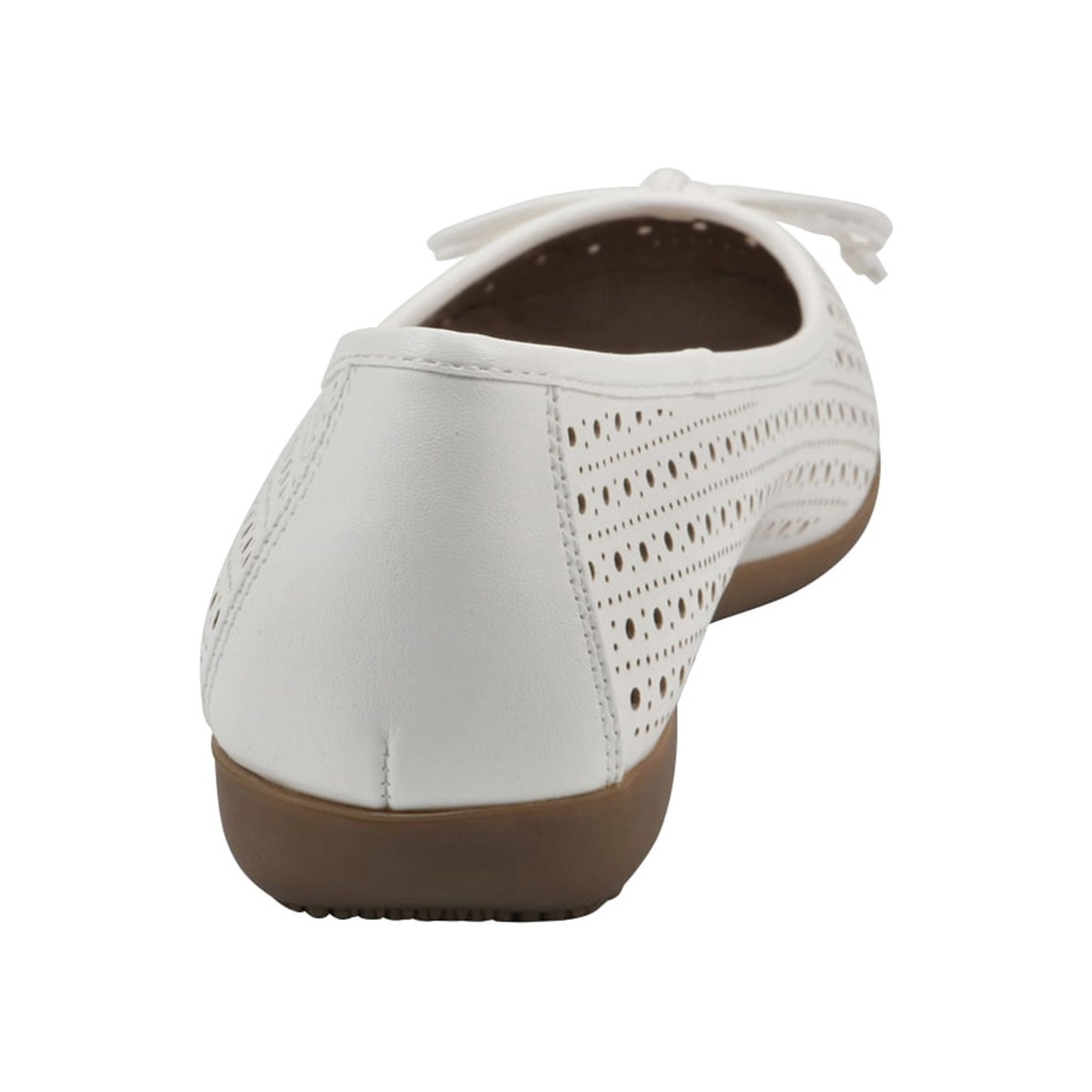 Ballet Flat Shoe, Womens Size 7 or 8 White, Perforated, BRAND NEW