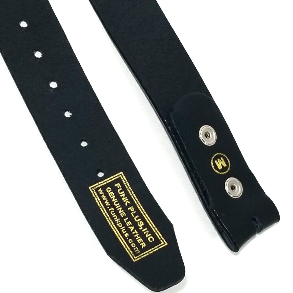 Funk Plus Genuine Cowhide Leather Belt Mens M 36″ Black No Buckle USA Made 1.5″