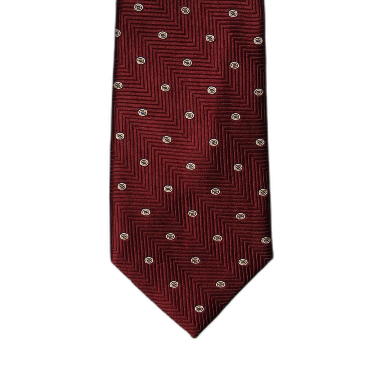 CORPORATE IMAGE Silk Tie Tom James Red Geometric Classic Mens Necktie