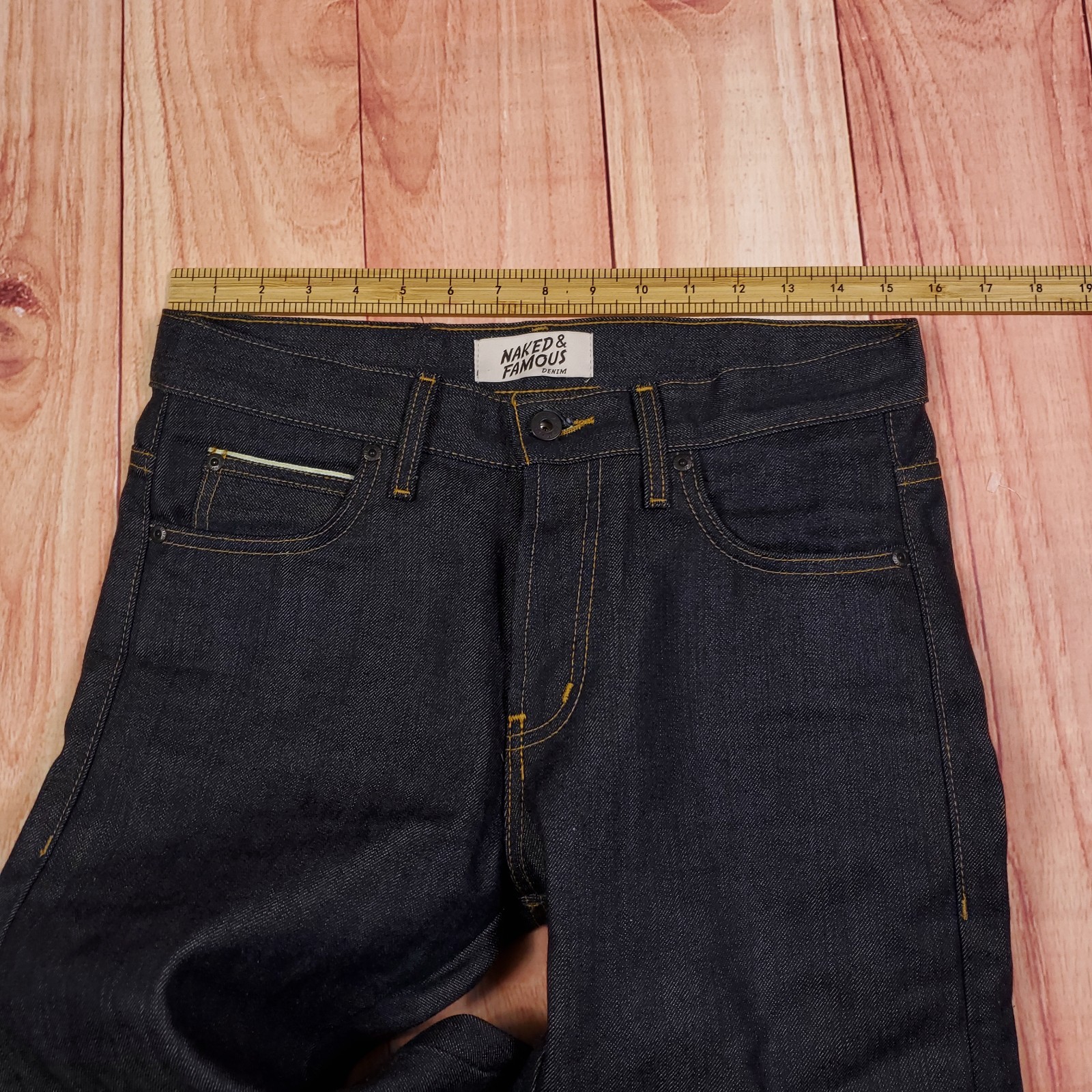Naked & Famous Made W/ Kevlar Blend Selvedge Blue Denim Jeans 31 (Meas. 30×32)