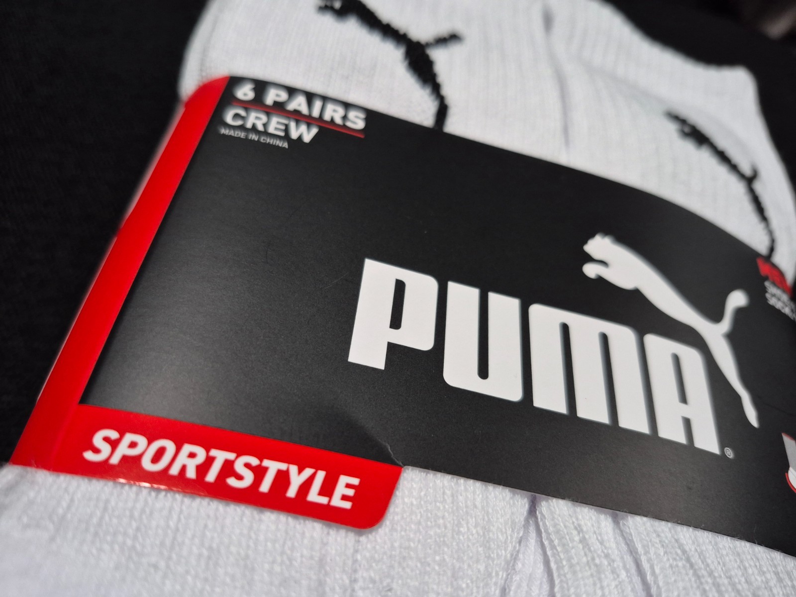 Puma Mens 6 Pairs Training crew Sports Socks SZ 8-12 Sports Style Cushioned