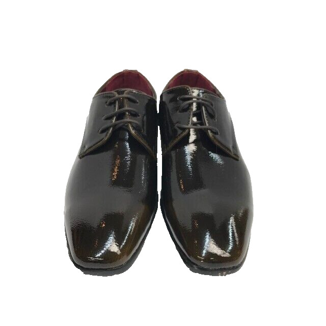 E.J. Samuel Men’s Brown Dress Shoes Man Made Material Shiny Sizes 8.5 – 13