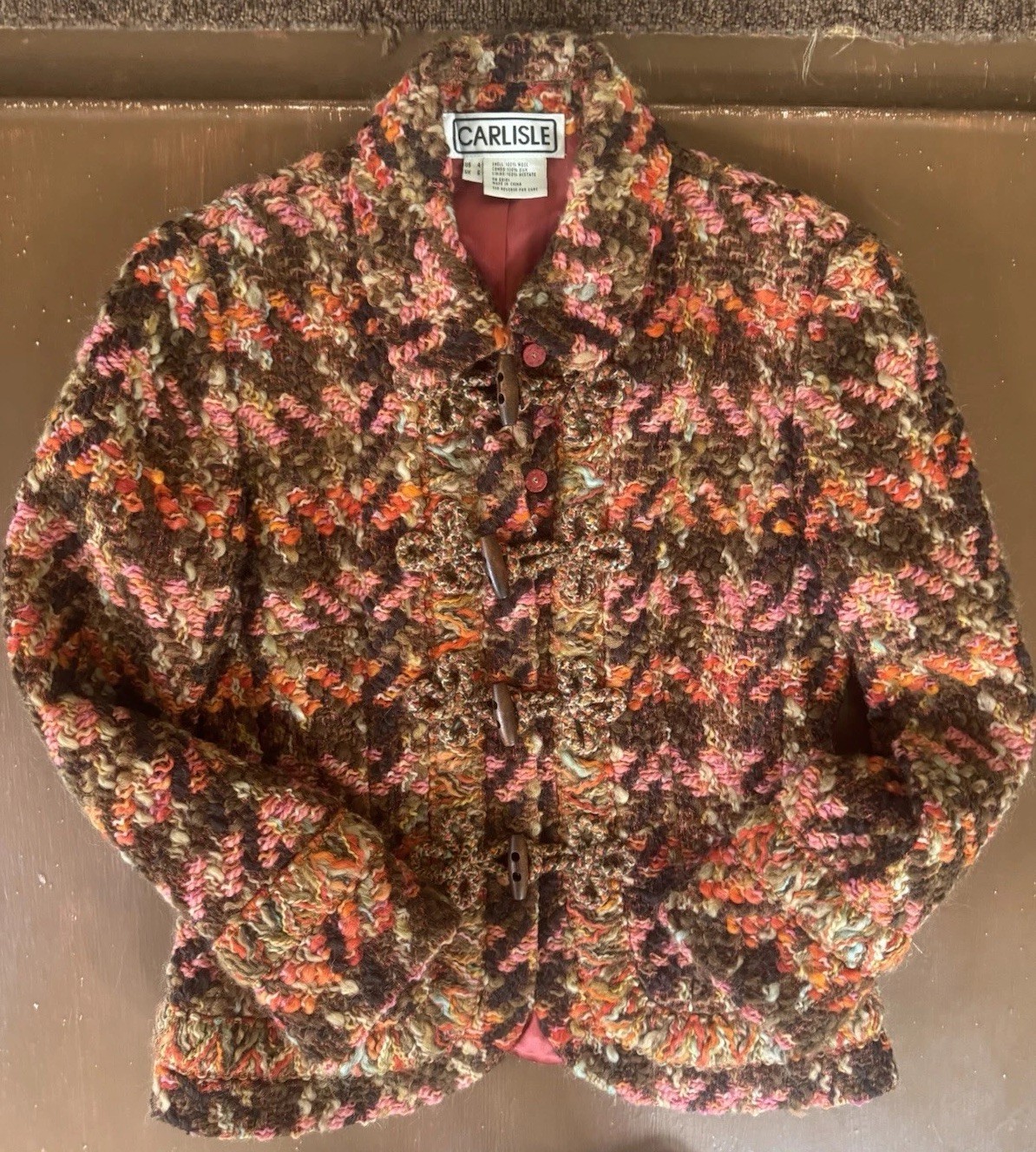 Carlisle Wool Silk Tweed Toggle Button Blazer Jacket – Women’s Size 4