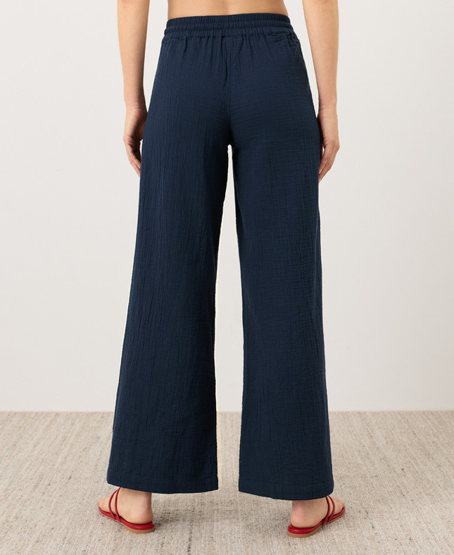PACT Organic Coastal Double Gauze Split Hem Pant – Navy (NEW)
