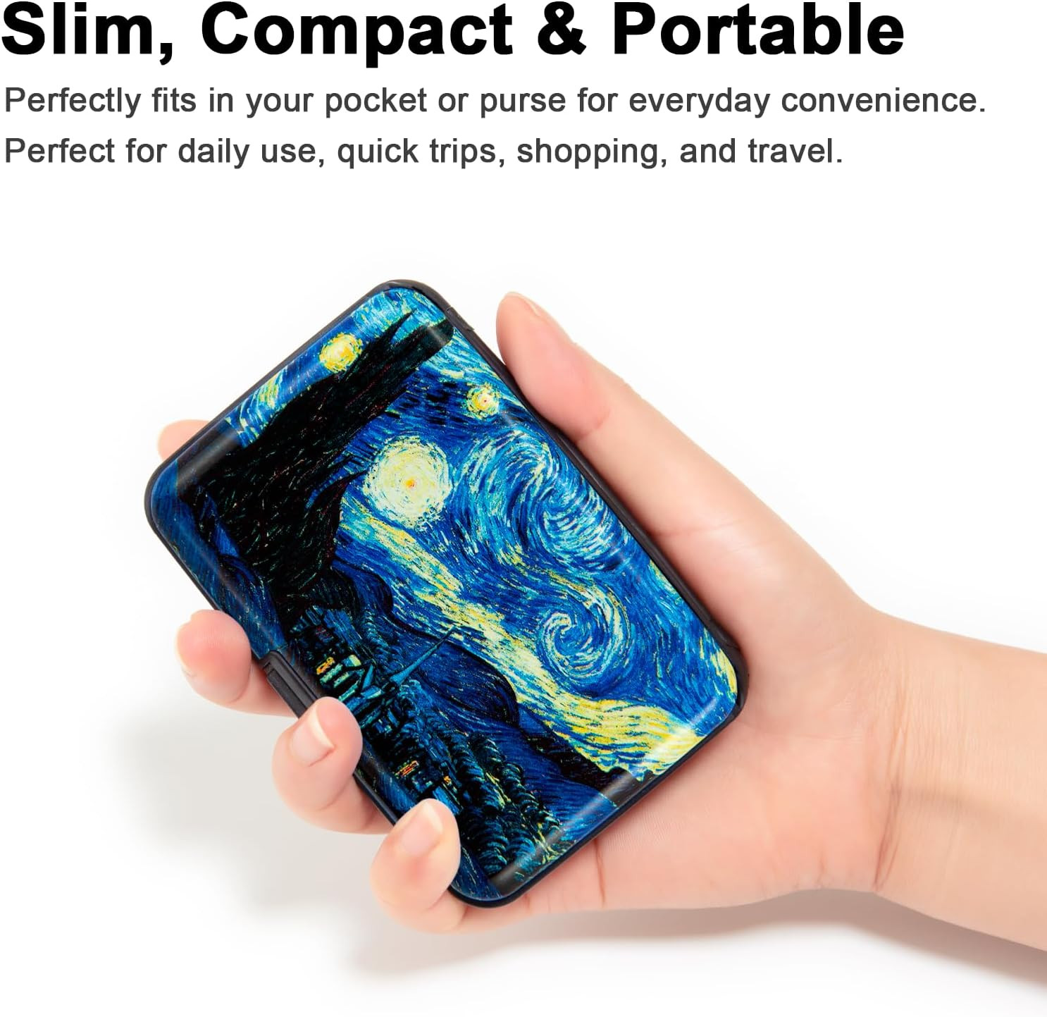 RFID Blocking Aluminum Credit Card Holder – Van Gogh Starry Night Design