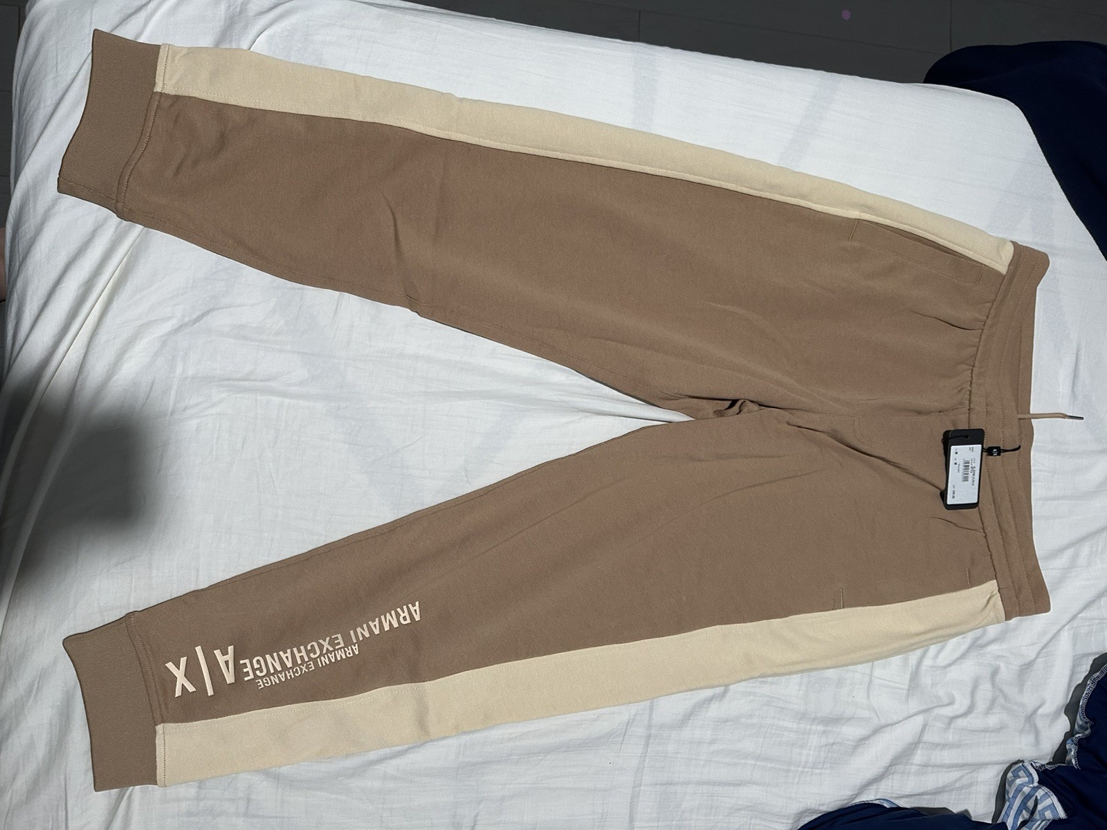 NWT Armani Exchange Track Sweatpants Light Brown Beige Size Medium