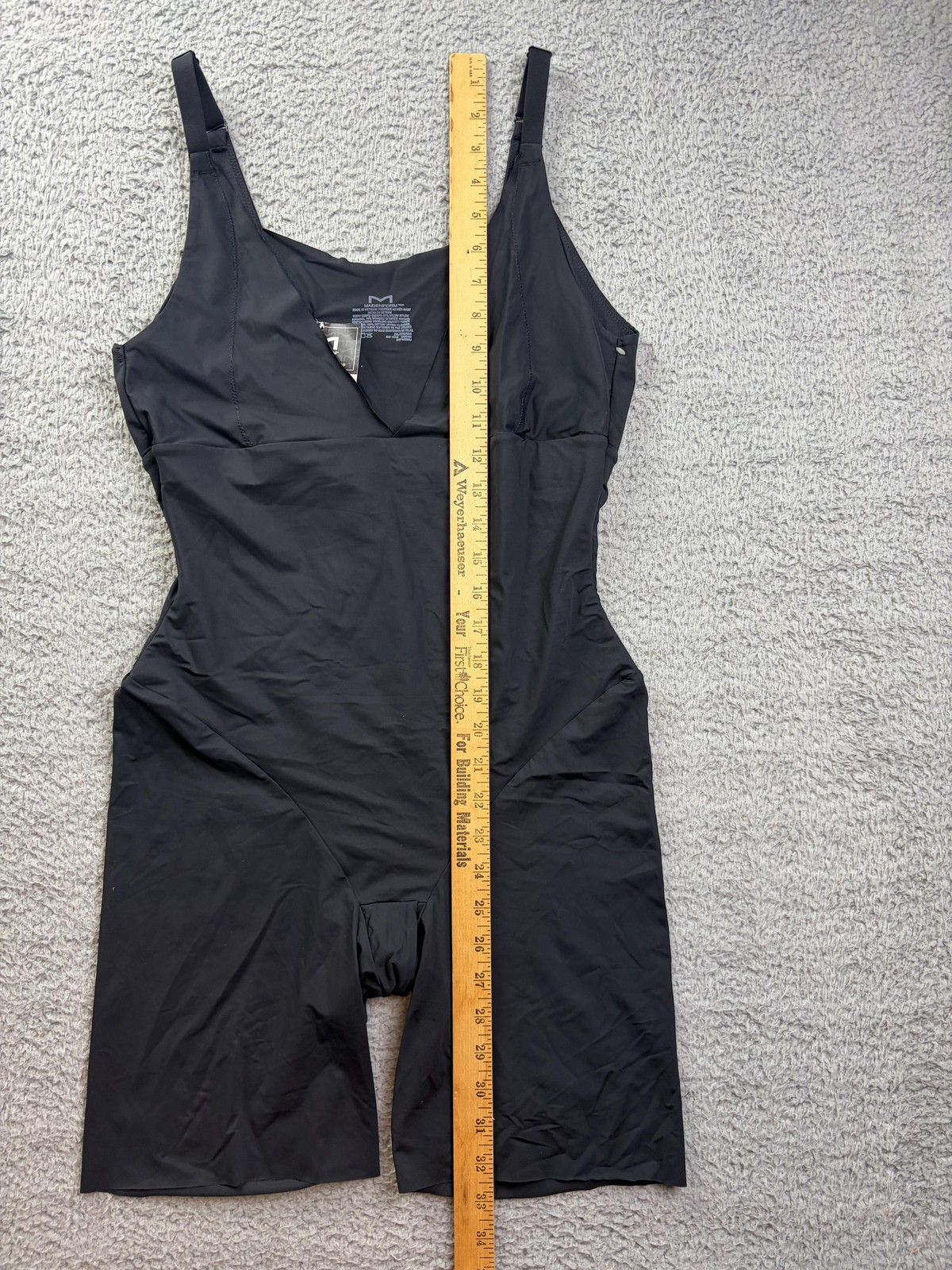 Maidenform Torsette Shapewear Bodysuit Womens 2XL Black Open Bust Bodyshaper