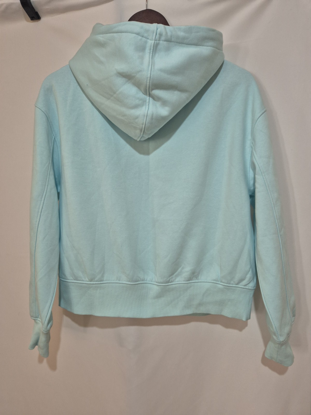M&S Marks and Spencer Light Blue Hoodie Jumper Sweater Womens 8 Fleece Lined