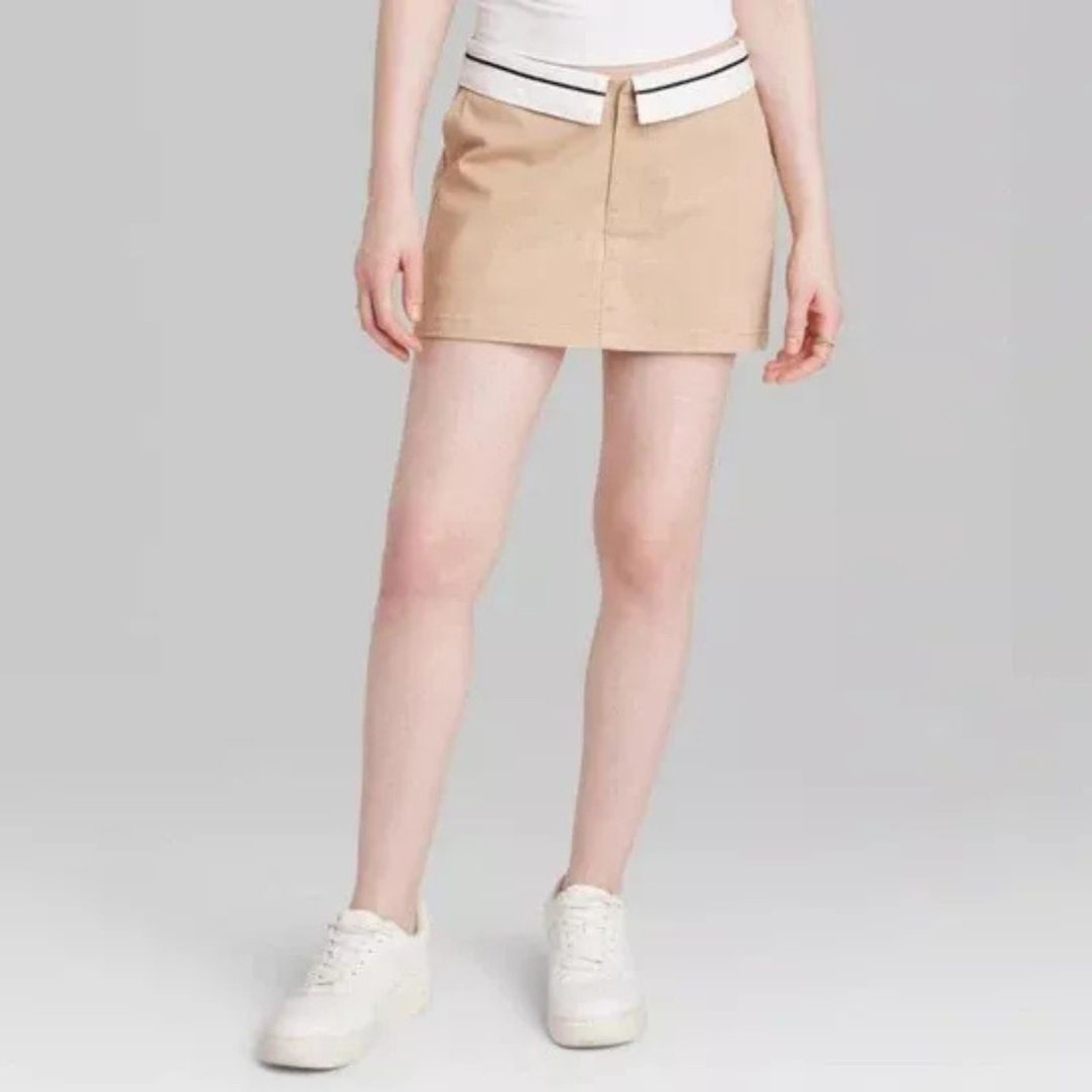 Wild Fable Women’s Fold over Chino Skort Light Taupe Size 17