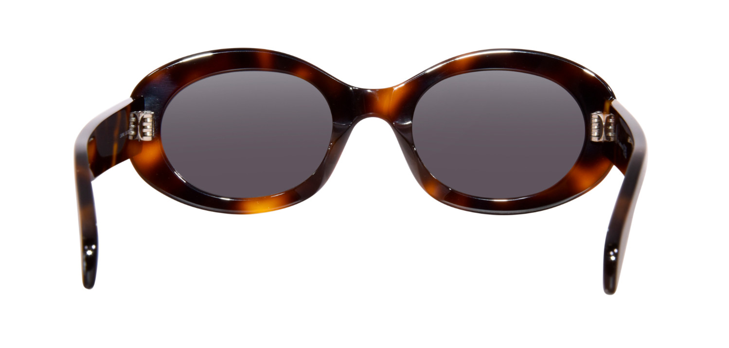 Celine Triomphe CL40194U 53A Shiny Havana/Smoke Oval Women’s Sunglasses