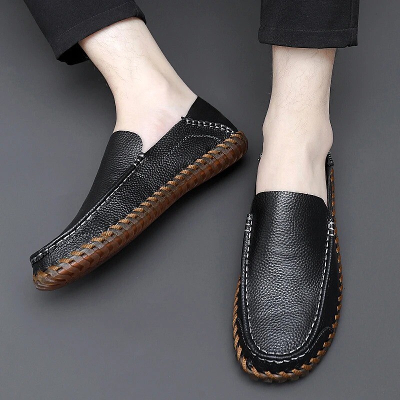 Handmade Men’s Casual Shoes Leather Loafers Moccasins Breathable Driving Shoes