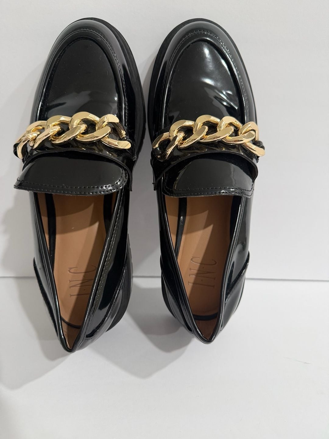 I.N.C. International Concepts Brea Chain-Trim Lug Sole Patent Loafers