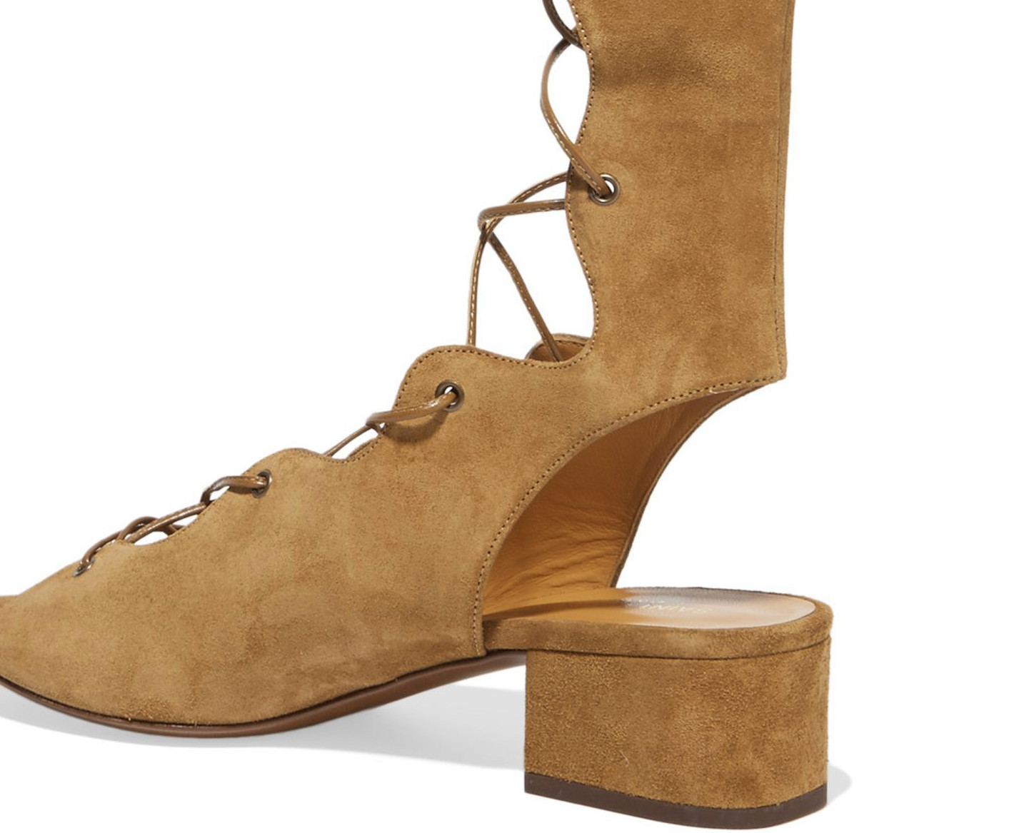 YSL Saint Laurent Babies Gladiator Sandal Shoe Boot Suede LaceUp IT37 US7 $1095