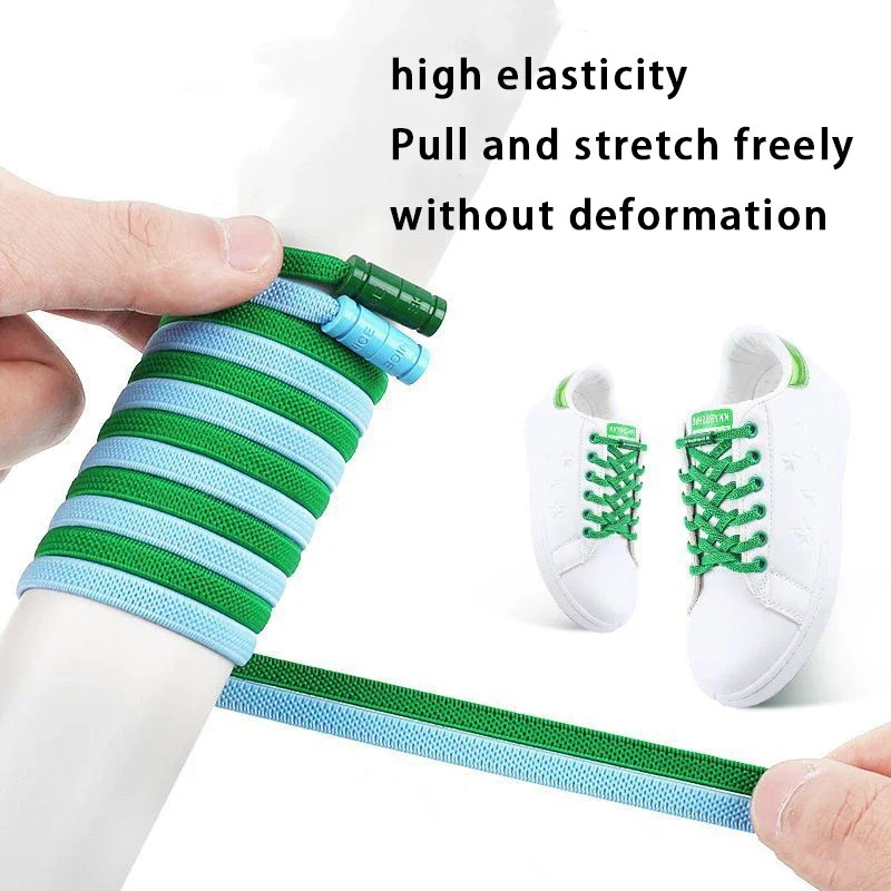 No Tie Elastic Shoelaces Without Tying Sports Shoe Laces for Sneakers Colorful C