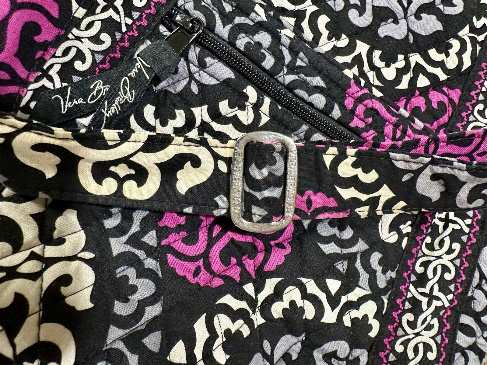 Vera Bradley Canterberry Magenta Crossbody Hipster Purse Quilted Shoulder Bag