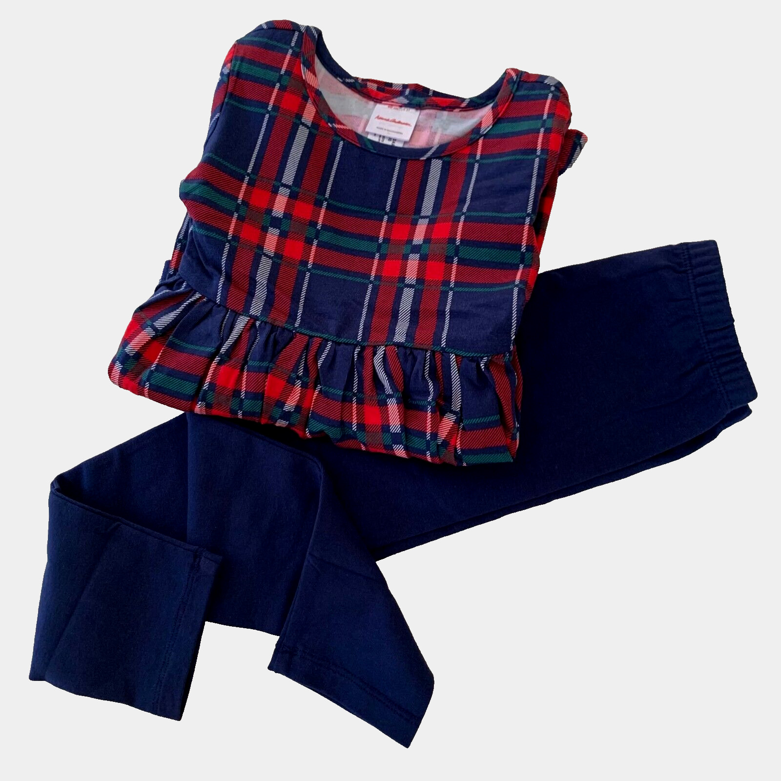 Hanna Andersson Sweet Plaid Skater Dress & Leggings Set. 12-18 Months, 75 cm