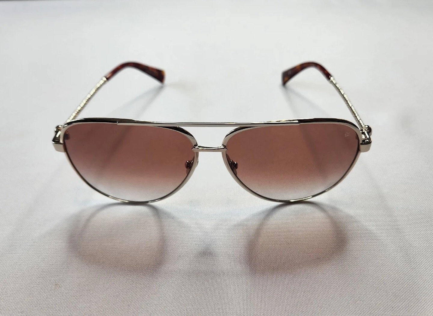 JOHN VARVATOS V546 GOLD LARGE MEN’S AVIATOR SUNGLASSES EYESIZE 63-13-145 JAPAN