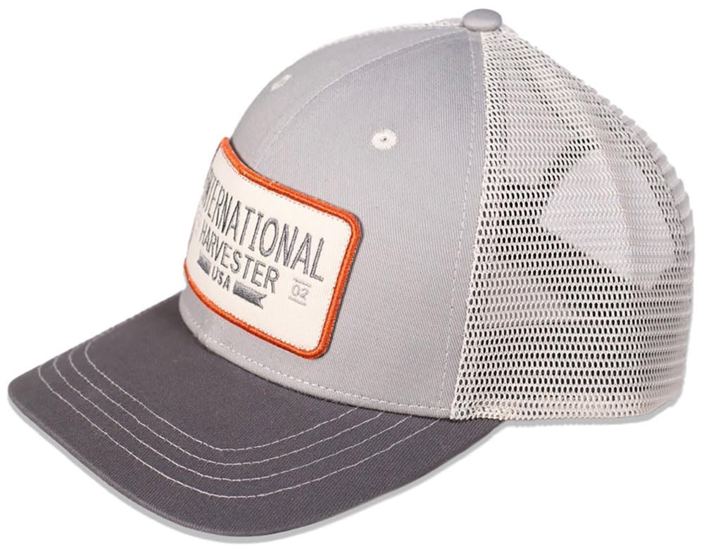 Men’s Adjustable 6 Panel Trucker Hat with IH 1902 Logo Patch Tri-Tone Cap