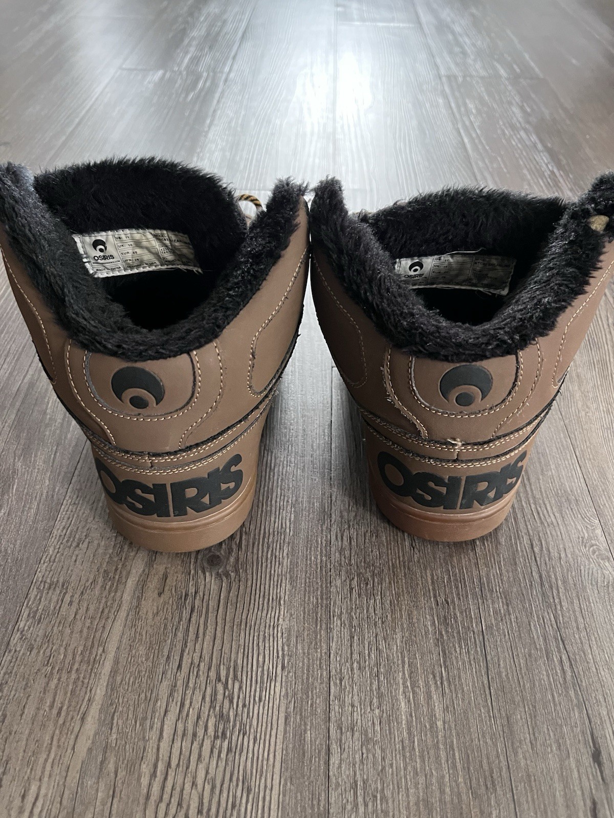 Osiris nyc 83 shearling tan nubuck fur lined hightop top sneakers